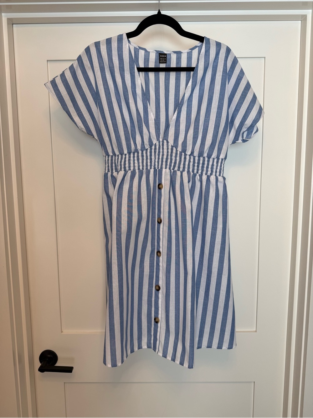 SHEIN Blue & White Striped Summer Tunic Dress